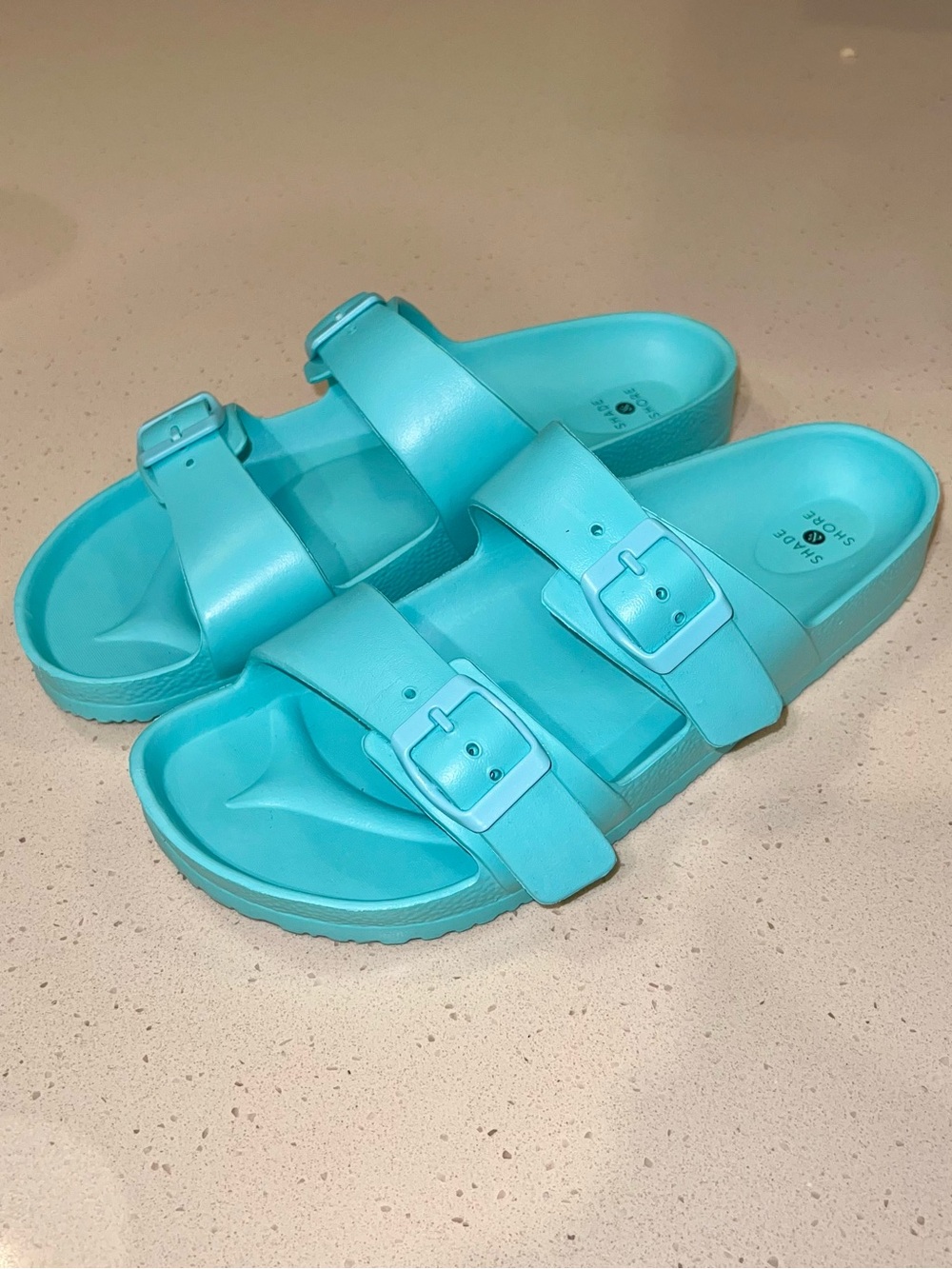 Shade & Shore Target Women's Turquoise Double-Buckle Slide Sandals Size 10